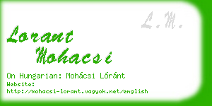 lorant mohacsi business card