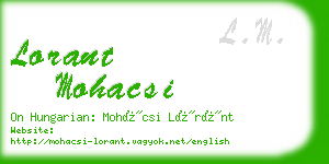 lorant mohacsi business card